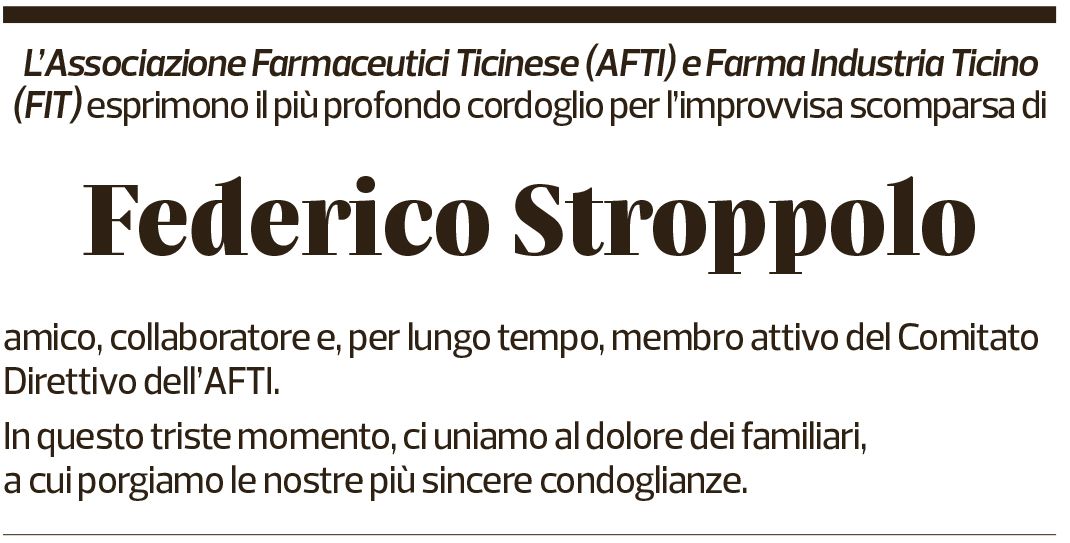 Annuncio funebre Federico Stroppolo