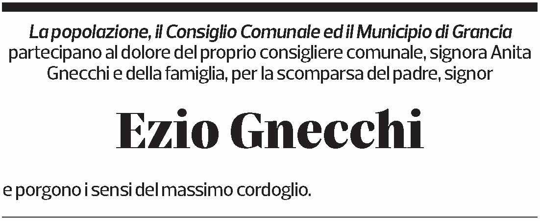 Annuncio funebre Ezio Gnecchi
