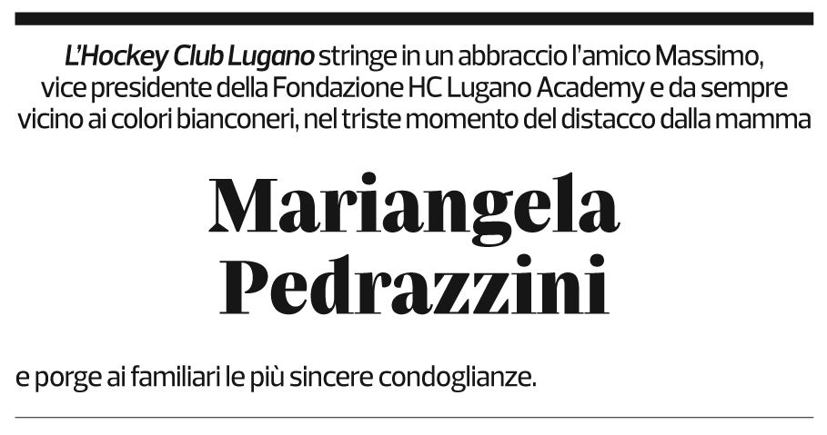 Annuncio funebre Mariangela Pedrazzini