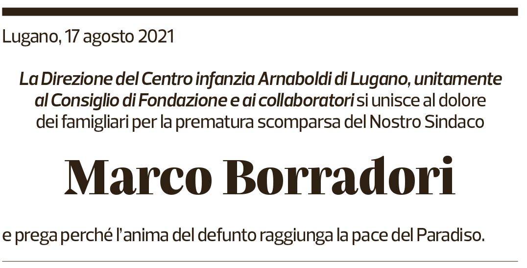 Annuncio funebre Marco Borradori