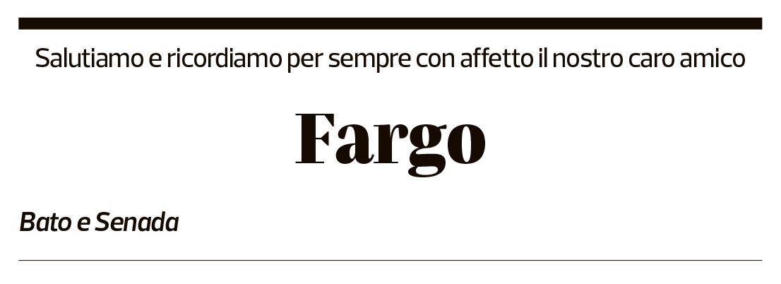 Annuncio funebre Fargo Lemo