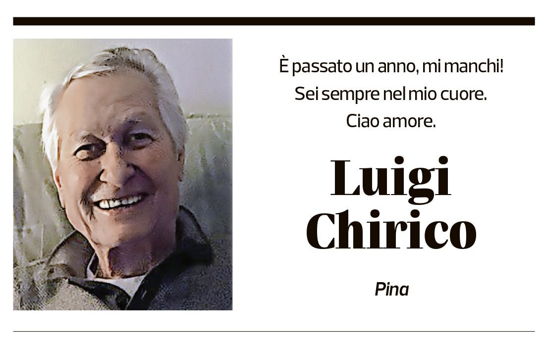 Annuncio funebre Luigi Chirico