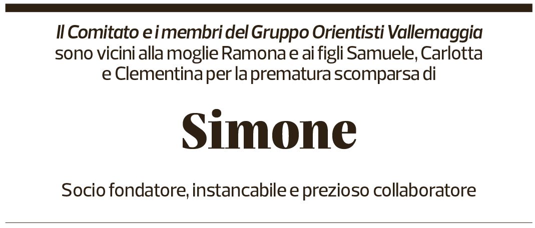 Annuncio funebre Simone Consonni