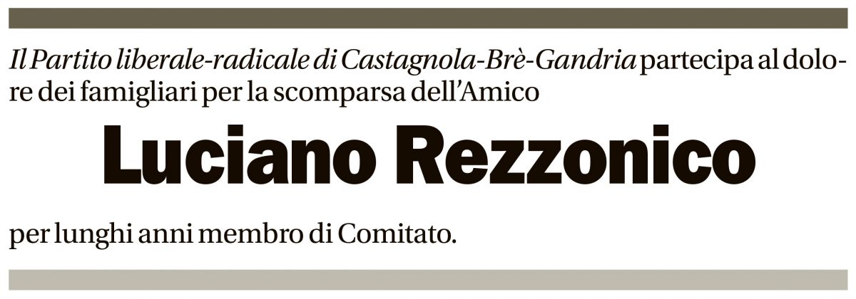Annuncio funebre Luciano Rezzonico