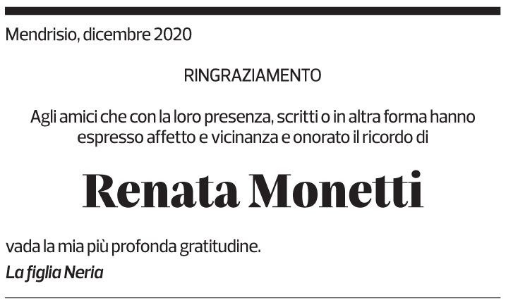 Annuncio funebre Renata Monetti