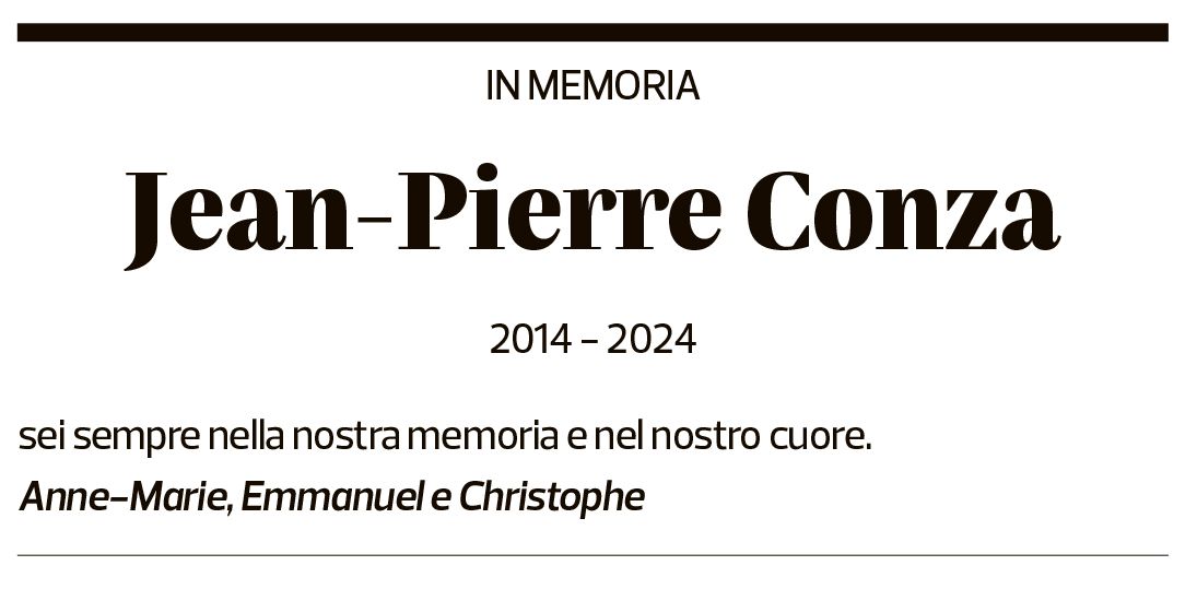 Annuncio funebre Jean-pierre Conza