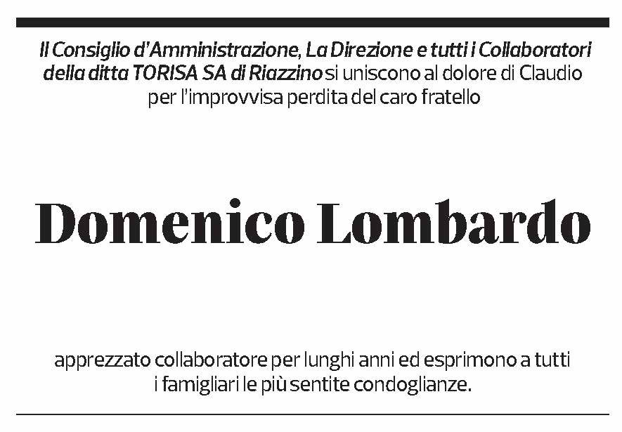 Annuncio funebre Domenico Lombardo