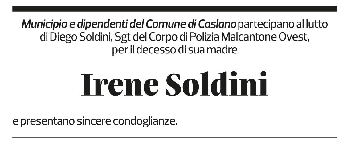 Annuncio funebre Irene Soldini