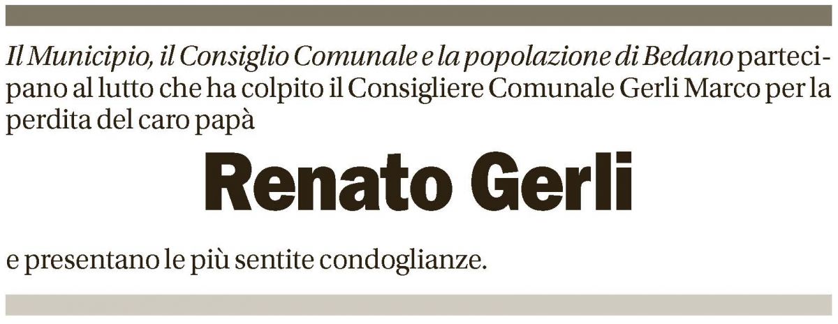 Annuncio funebre Renato Gerli