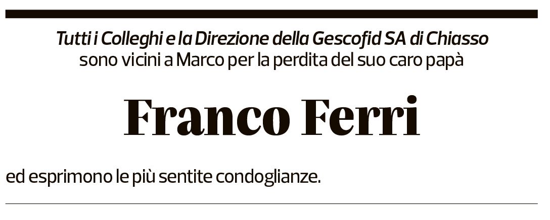 Annuncio funebre Franco Ferri