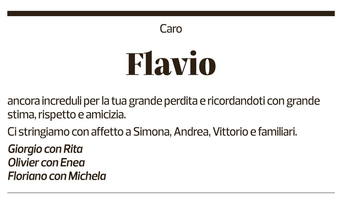 Annuncio funebre Flavio 