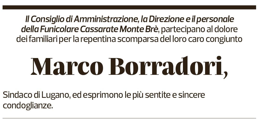 Annuncio funebre Marco Borradori