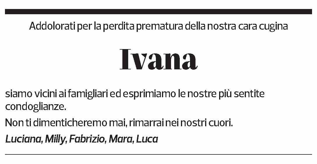 Annuncio funebre Ivana Rossi