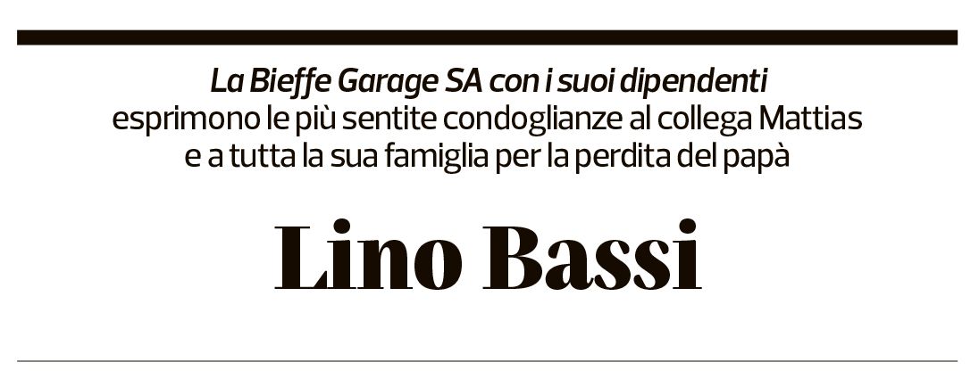 Annuncio funebre Lino Bassi