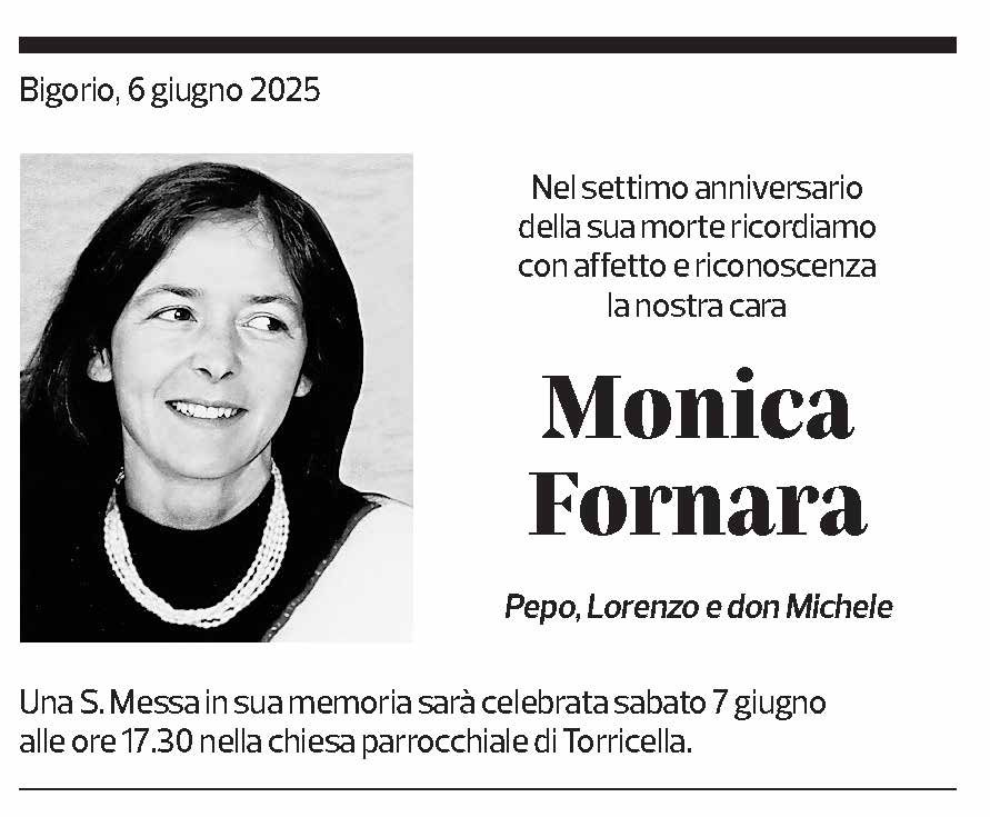 Annuncio funebre Monica Fornara