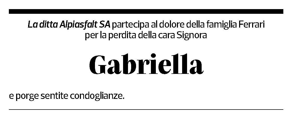 Annuncio funebre Gabriella Clelia Antonia Ferrari