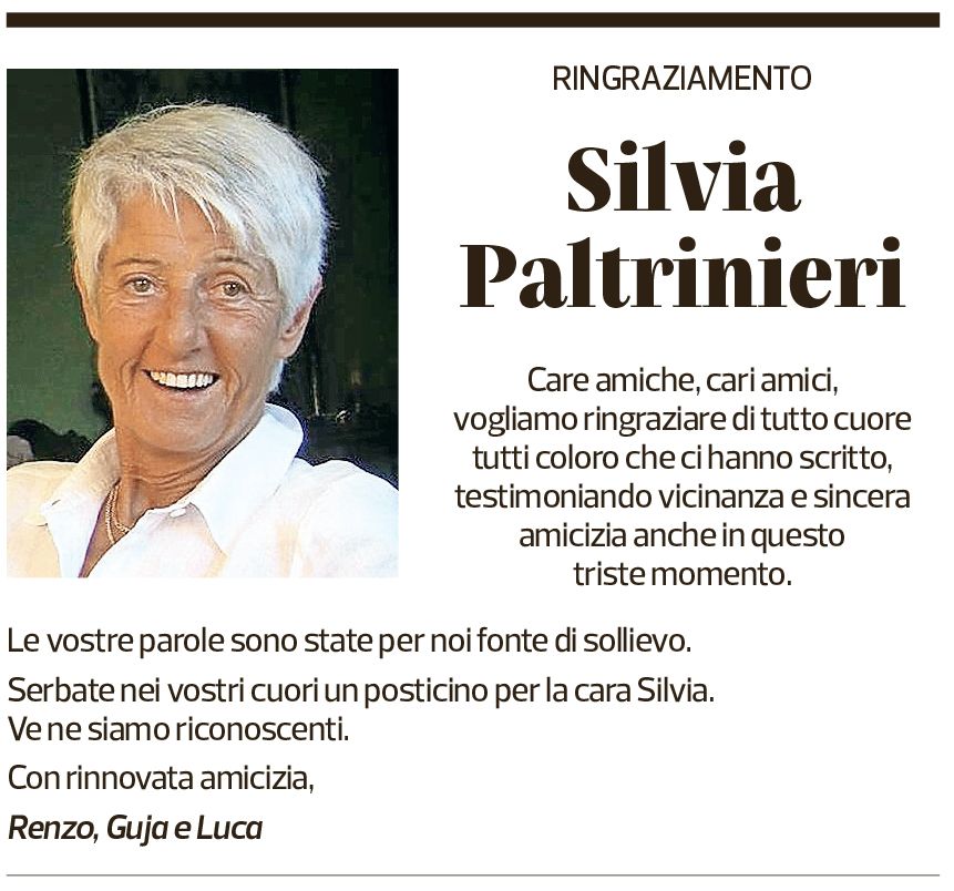 Annuncio funebre Silvia Paltrinieri