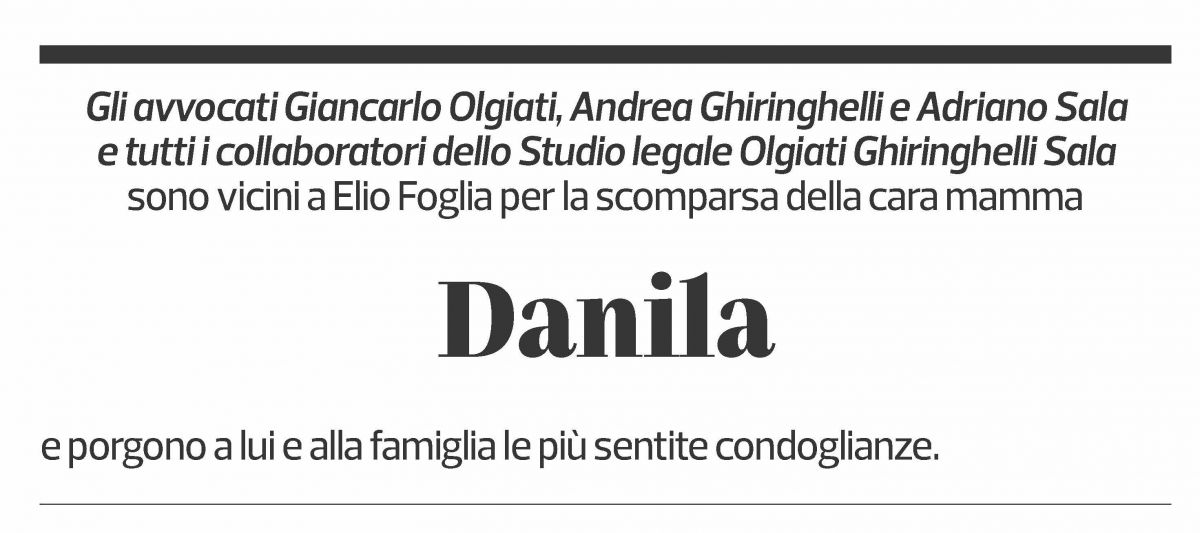 Annuncio funebre Danila 