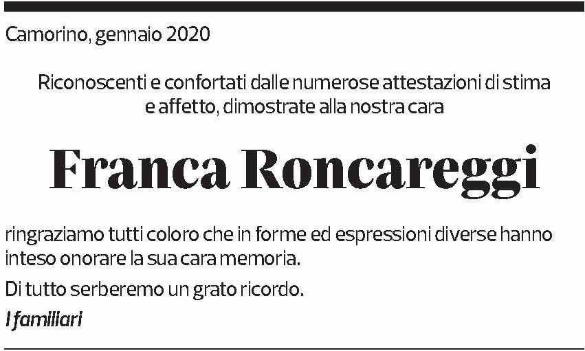 Annuncio funebre Franca Roncareggi