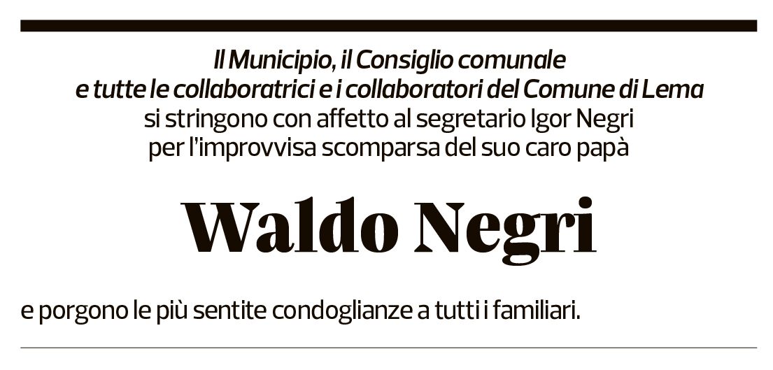 Annuncio funebre Waldo Negri