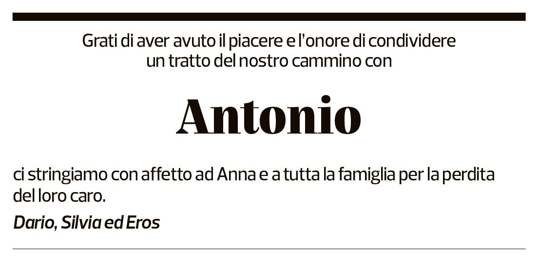 Annuncio funebre Antonio Florini
