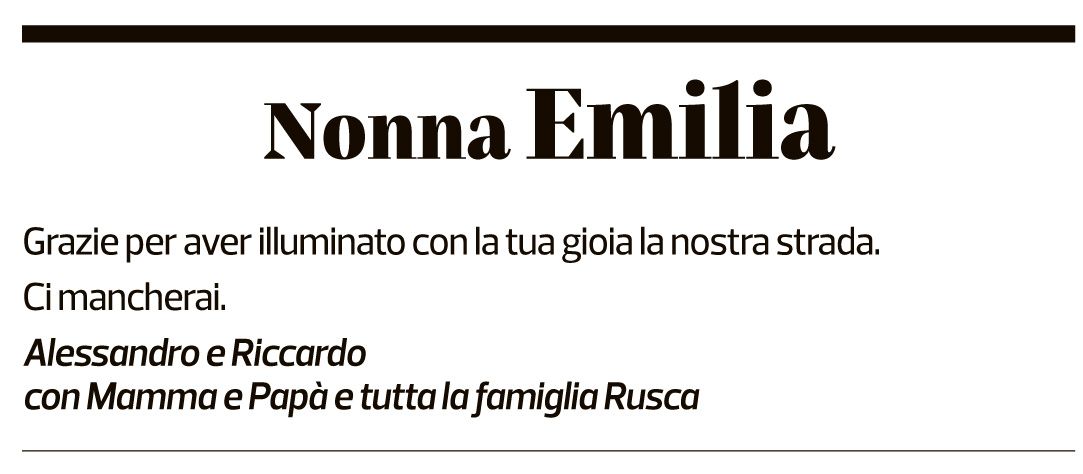 Annuncio funebre Emilia Polloni