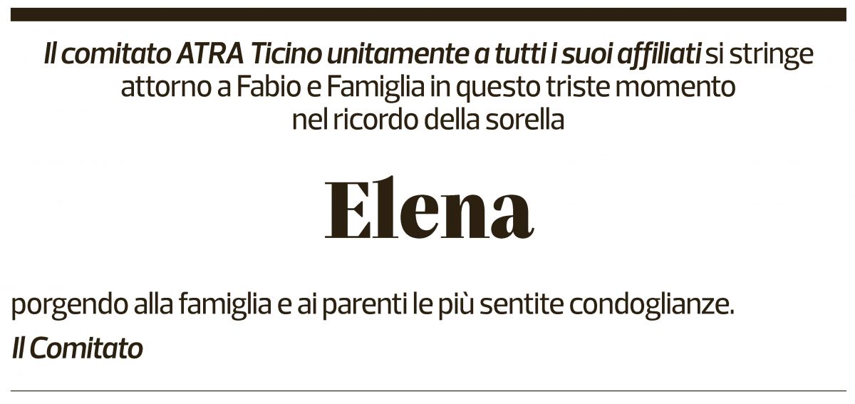 Annuncio funebre Elena -