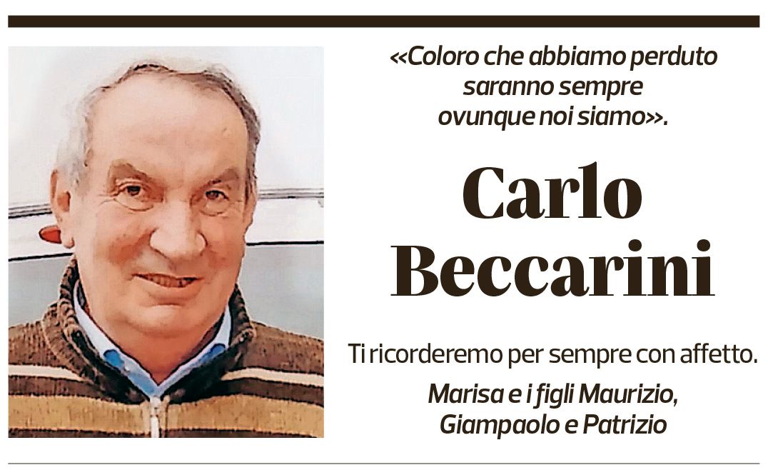 Annuncio funebre Carlo Beccarini