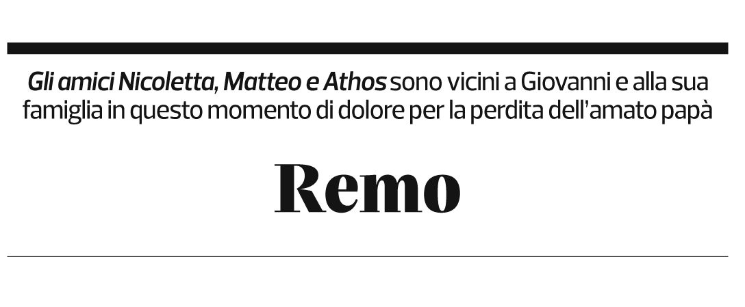 Annuncio funebre Remo Lurà