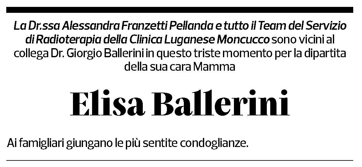 Annuncio funebre Elisa Ballerini