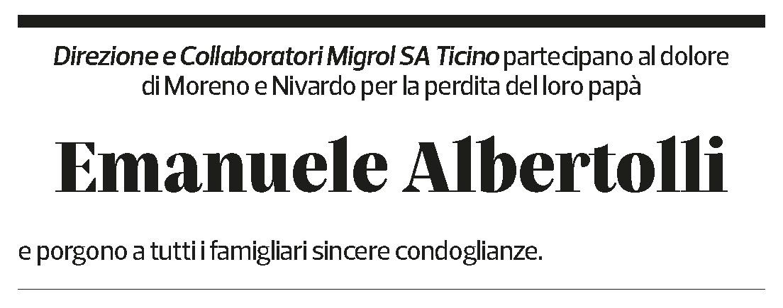 Annuncio funebre Emanuele Albertolli