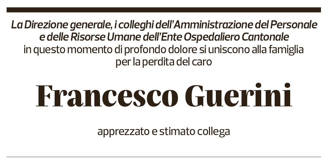 Annuncio funebre Francesco Guerini