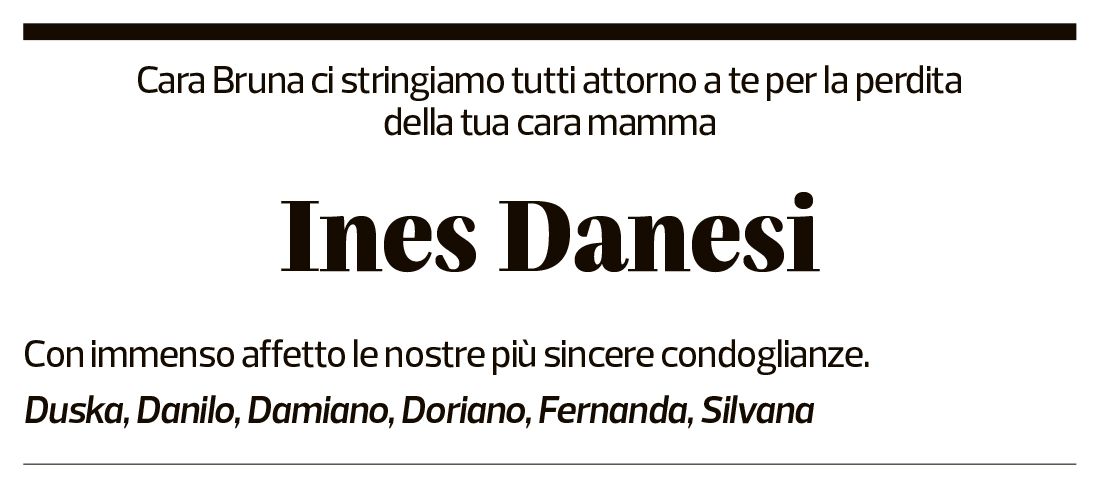 Annuncio funebre Ines Danesi