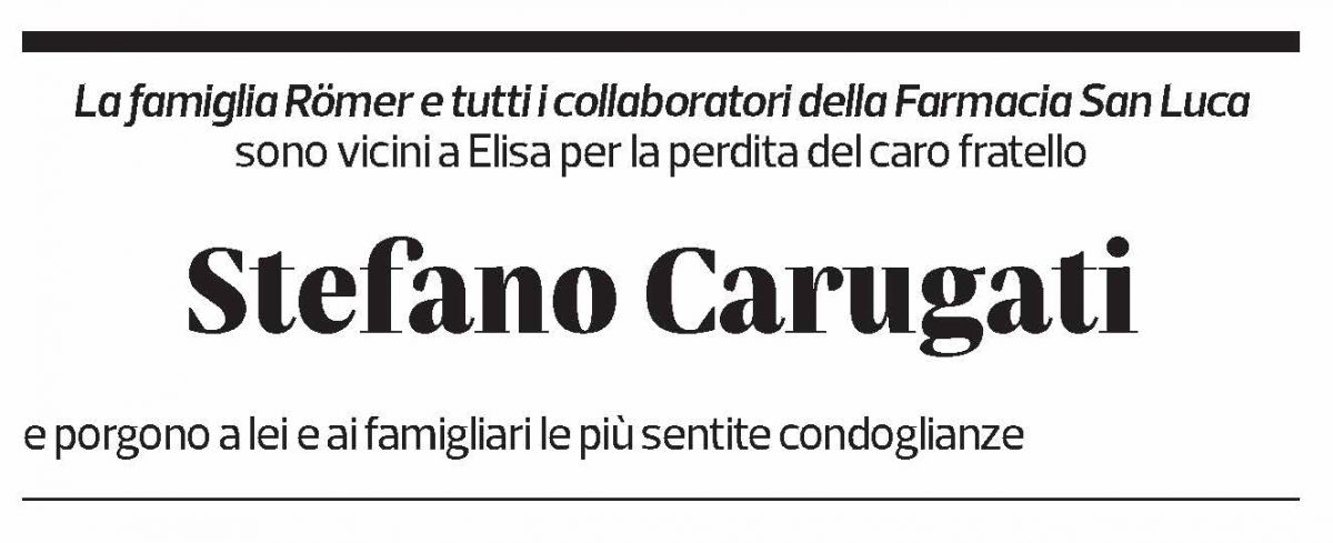 Annuncio funebre Stefano Carugati