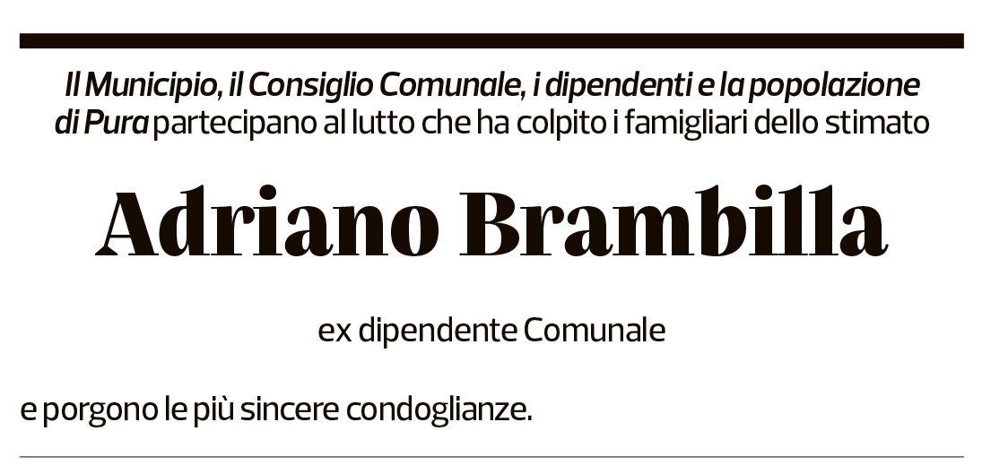 Annuncio funebre Adriano Brambilla