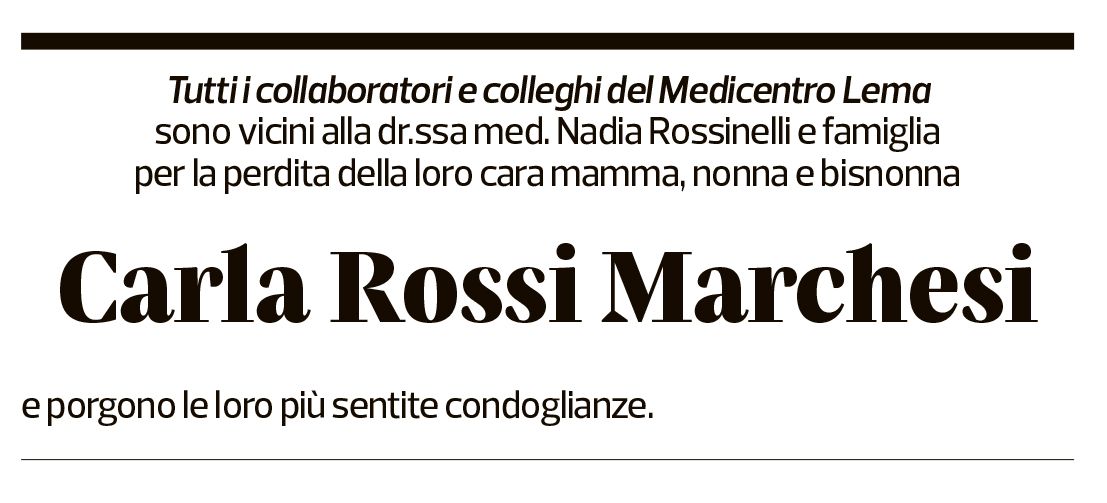 Annuncio funebre Carla Rossi Marchesi