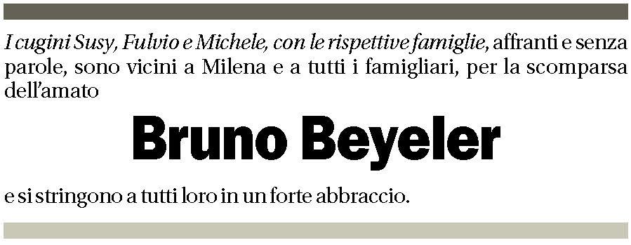 Annuncio funebre Bruno Beyeler