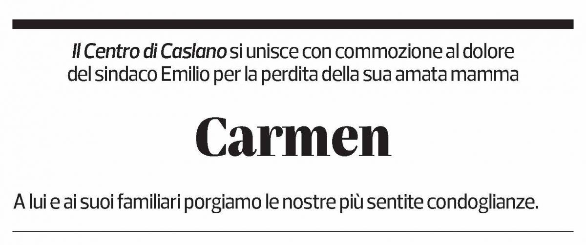 Annuncio funebre Carmen Taiana Casanova