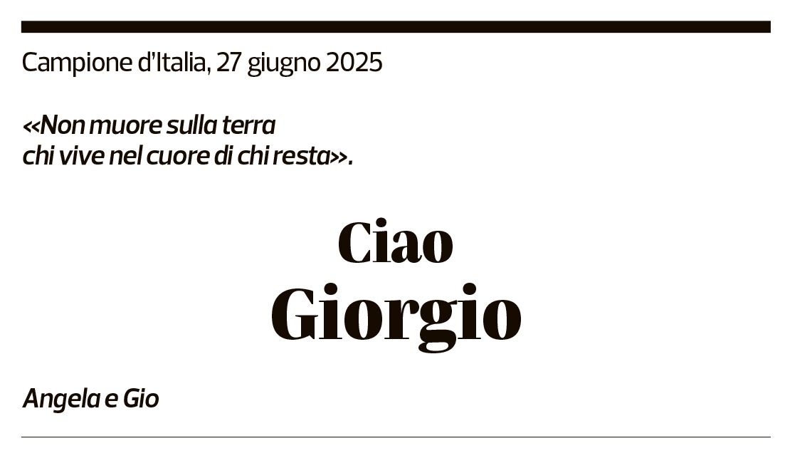 Annuncio funebre Giorgio Marchetti
