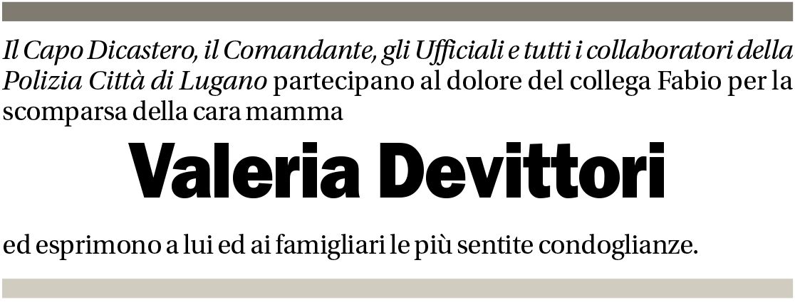Annuncio funebre Valeria Devittori