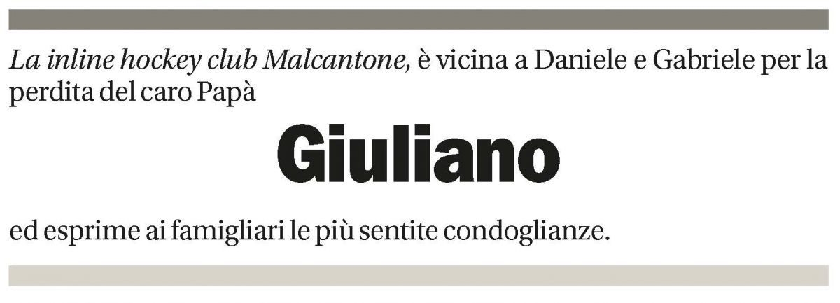Annuncio funebre Giuliano Amadò