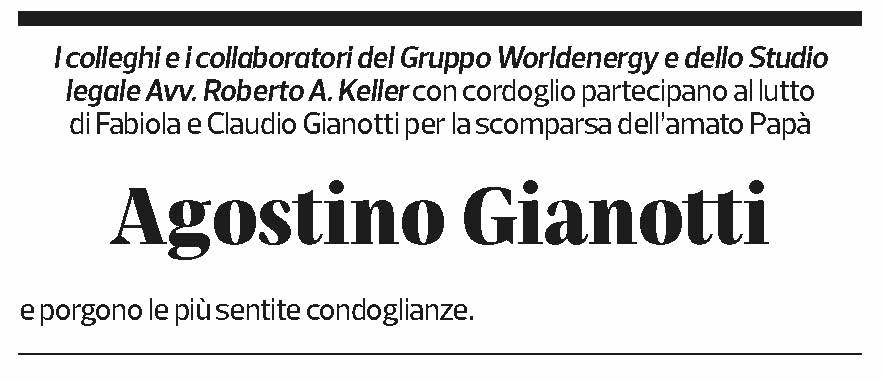 Annuncio funebre Agostino Gianotti