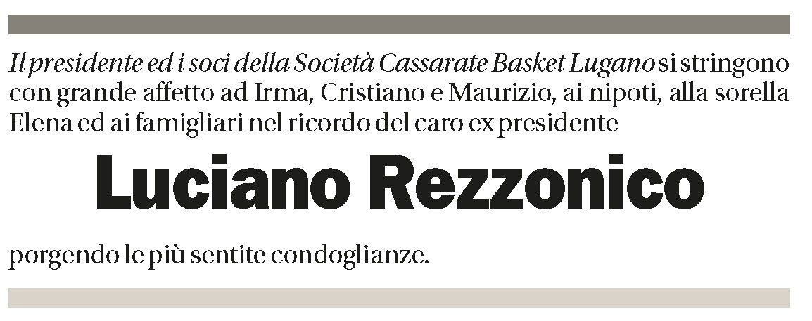 Annuncio funebre Luciano Rezzonico