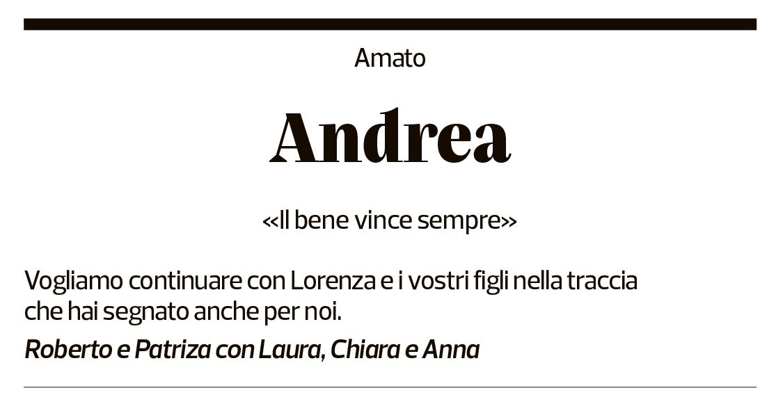 Annuncio funebre Andrea Badaracco