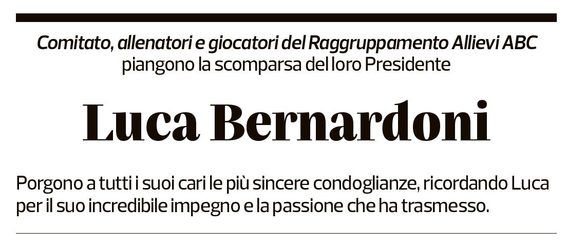 Annuncio funebre Luca Bernardoni