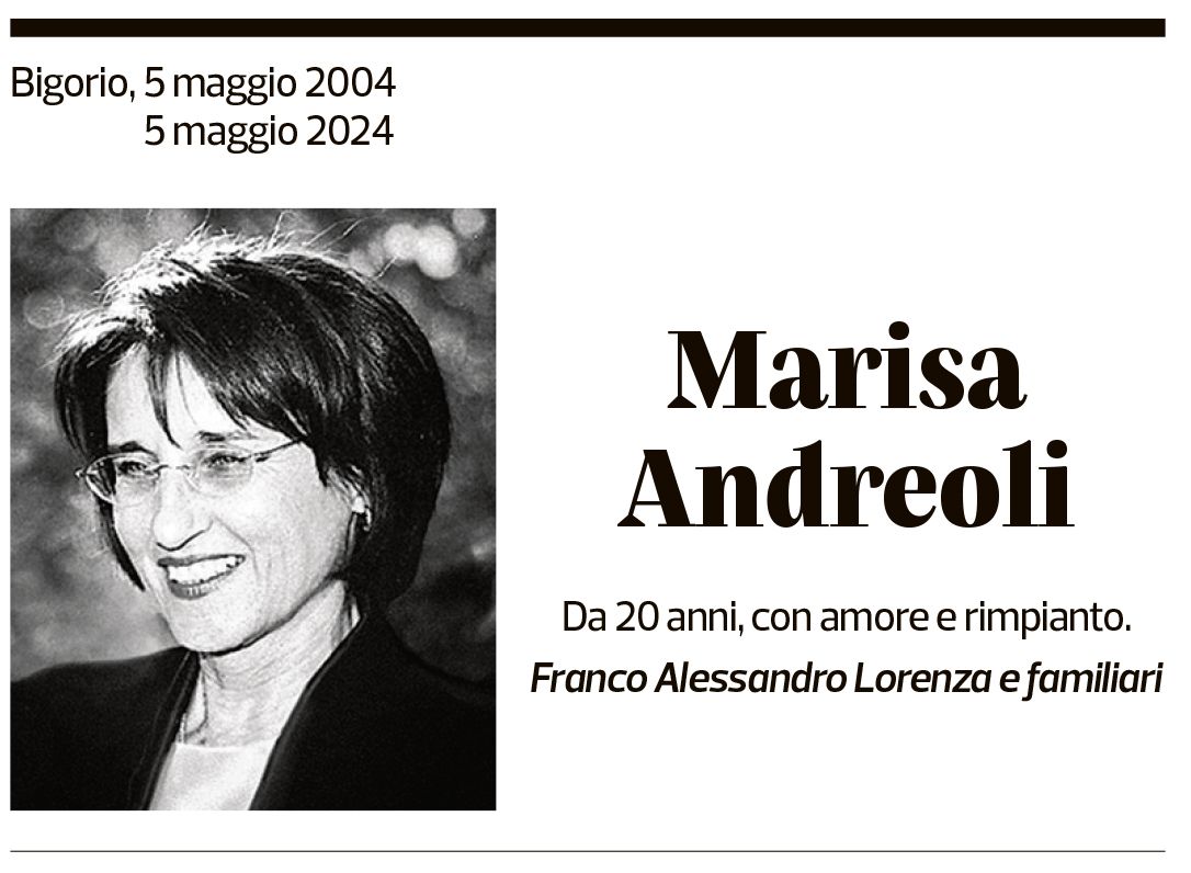 Annuncio funebre Marisa Andreoli