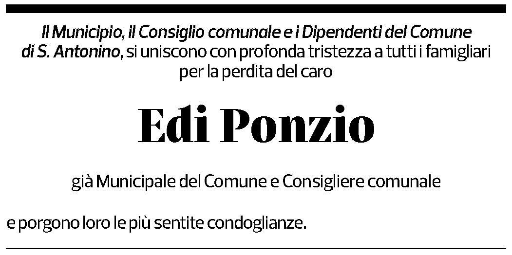 Annuncio funebre Edi Ponzio