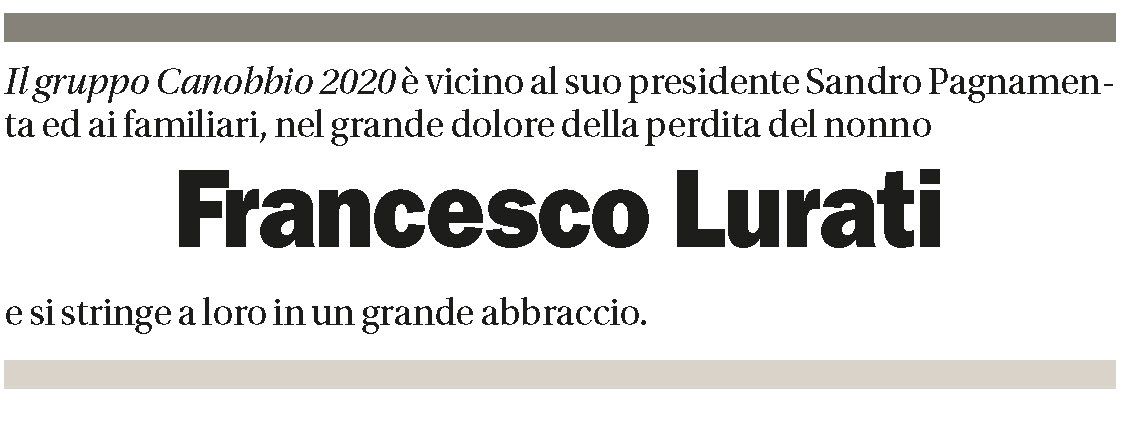 Annuncio funebre Francesco Lurati