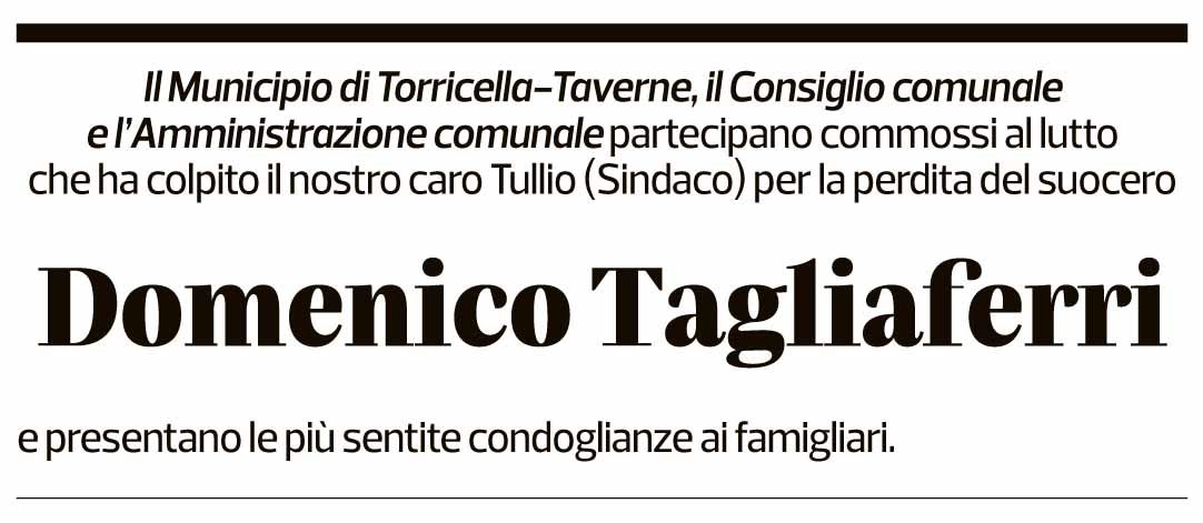 Annuncio funebre Domenico Tagliaferri