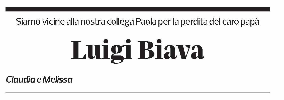 Annuncio funebre Luigi Biava